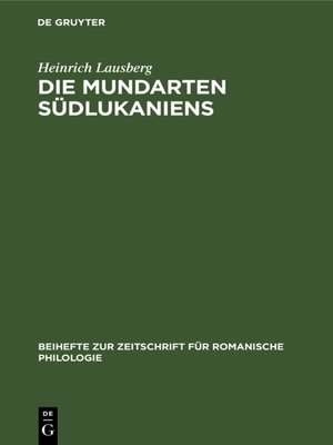 cover image of Die Mundarten Südlukaniens